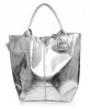 Bőr táska shopper bag Genuine Leather ezüst 555